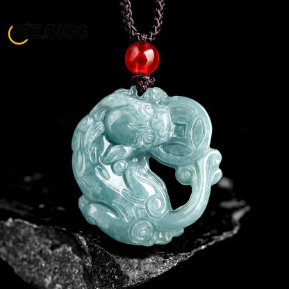 Myanmar A Goods Jadeit Blue Water Money Brave Anhänger Luxus Charm Herren und Damen Schmuck Jade Halskette Geschenk