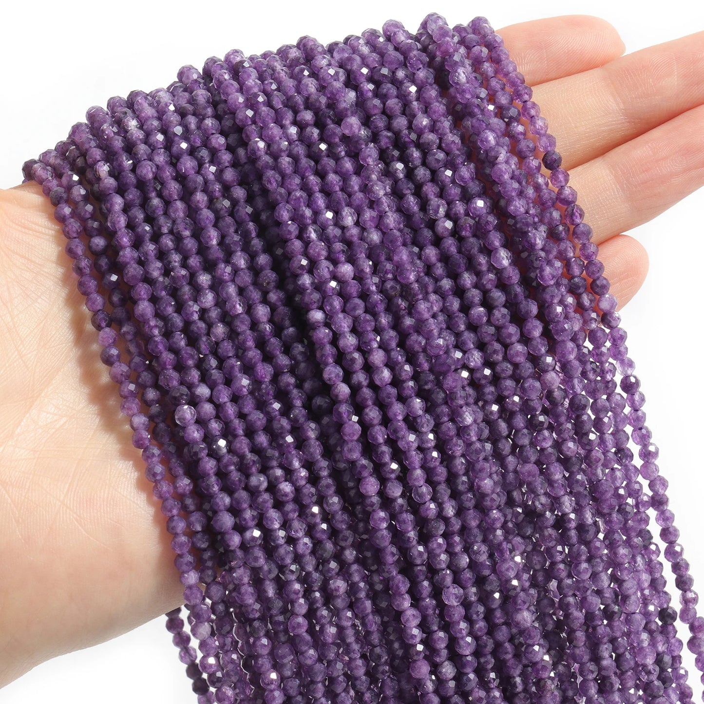 3mm 4mm Amethyst Natürliche Facettierte Stein Perlen Winzige Perlen Lose Perlen Für Schmuck Machen DIY Armband Zubehör Großhandel