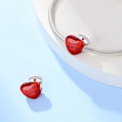 Original 925 Sterling Silber Charm Perlen Medizinische Serie Arzt Krankenschwester Pflege Für Zähne Anhänger Für Armband Edlen DIY Schmuck