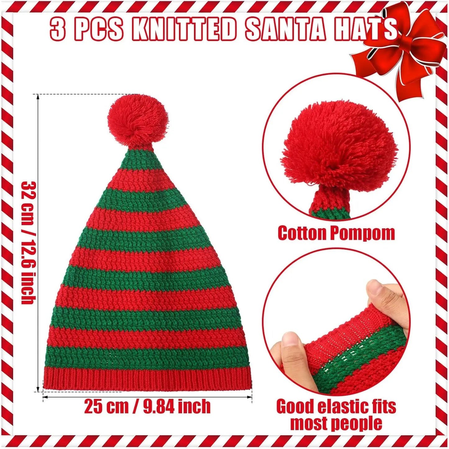 Weihnachtsmütze im Weihnachtsmann-Kostüm-Stil, festliche Mütze für Outdoor-Aktivitäten, Urlaub, Party, Dekoration und Weihnachtsgeschenke für die Familie
