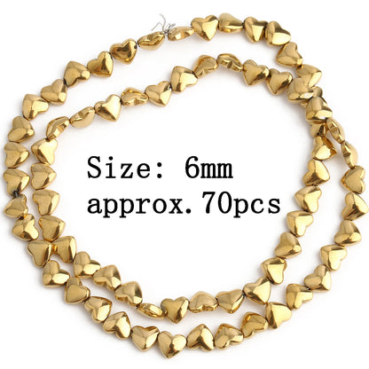 AAA+ Retention Farbe Natürliche vergoldete Hämatit Perle Herz Runde Stern Spacer Lose Perlen für Schmuck Machen DIY Charm Armband