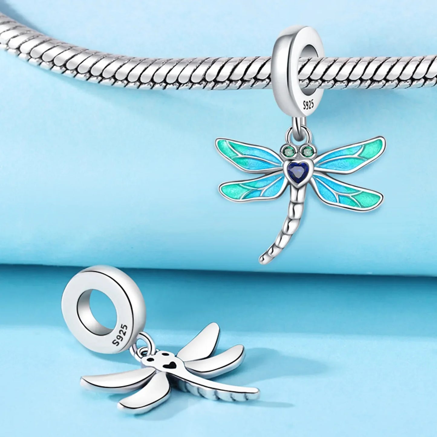 Charm-Anhänger aus 925er-Sterlingsilber, Elefant, Libelle, Tiefseefisch, für Frauen, DIY-Perlen, Original-Armband, edle Schmuckherstellung, Geschenk