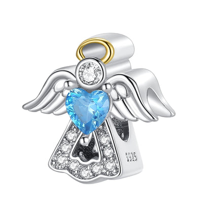 Blaue Serie 925 Sterling Silber Eidechsen-Herz Roboter Kaffee Mit Blumen Charms Passend für DIY Armband Halskette Casual Party Geschenke