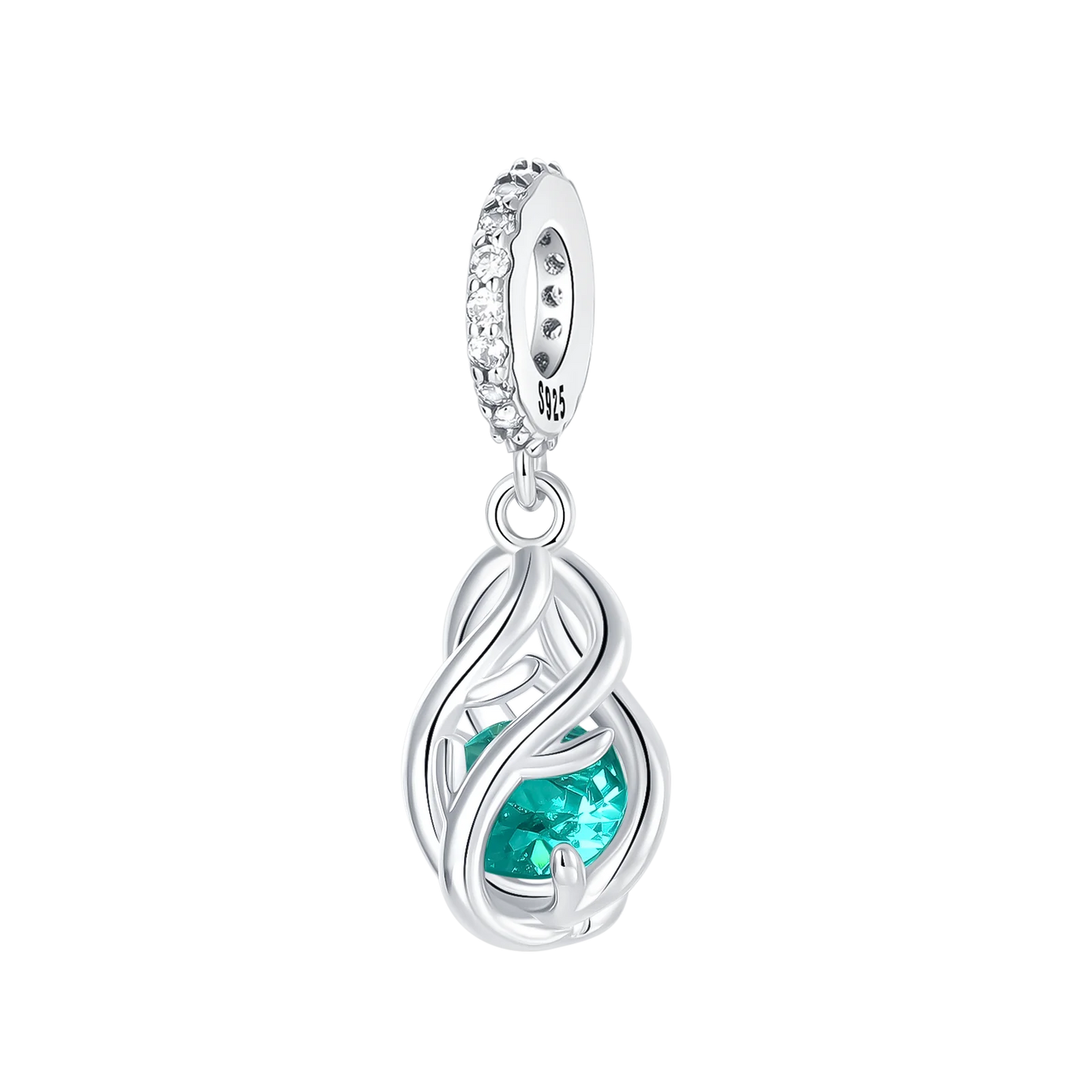 Anhänger aus 925er-Sterlingsilber, grüne Serie, Blumenbaum, Apfel-Anhänger, DIY, feine Perlen, passend für Original-Charms-Armbänder, Damenschmuck, Diy