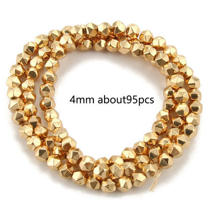 Natürliche 14k vergoldete Hämatitperlen unregelmäßige runde Herzwürfel Rondelle Spacer Perlen für Schmuckherstellung Diy Armband Halskette