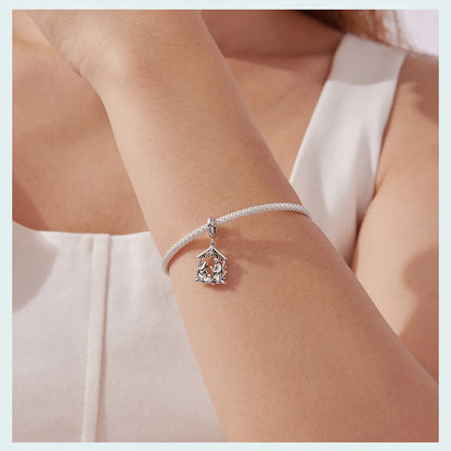 WOSTU Anhänger „Jesus-Krippe“ aus 925er-Sterlingsilber, „Die Geburt Jesu“, passend für Armbänder, Halsketten, DIY, einzigartiges Geschenk
