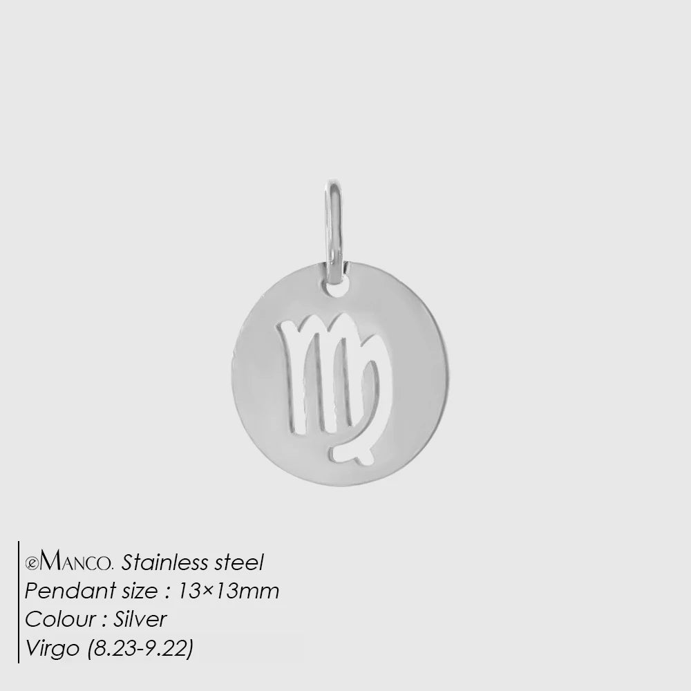 eManco Edelstahl-Skelett mit 12 Sternzeichen, Charm, DIY, Damenmode, Halskette, Schmuck, Zubehör, Herstellung, 48 Stunden Versand