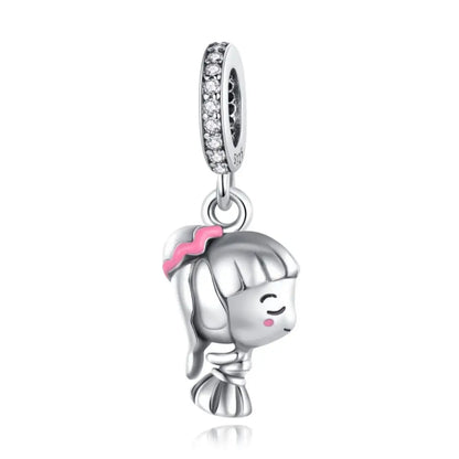 Romantischer 925 Sterling Silber Liebesschlüssel Herz-zu-Herz Charm für DIY Armband Halskette Verlobung Party Geschenke