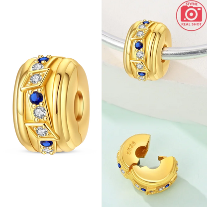 Original funkelnde Charm-Perlen aus 925er-Sterlingsilber, Gold, Rose, heller Stern, Herz, passend für Armbänder, DIY-Jubiläums-Schmuck, Geschenk