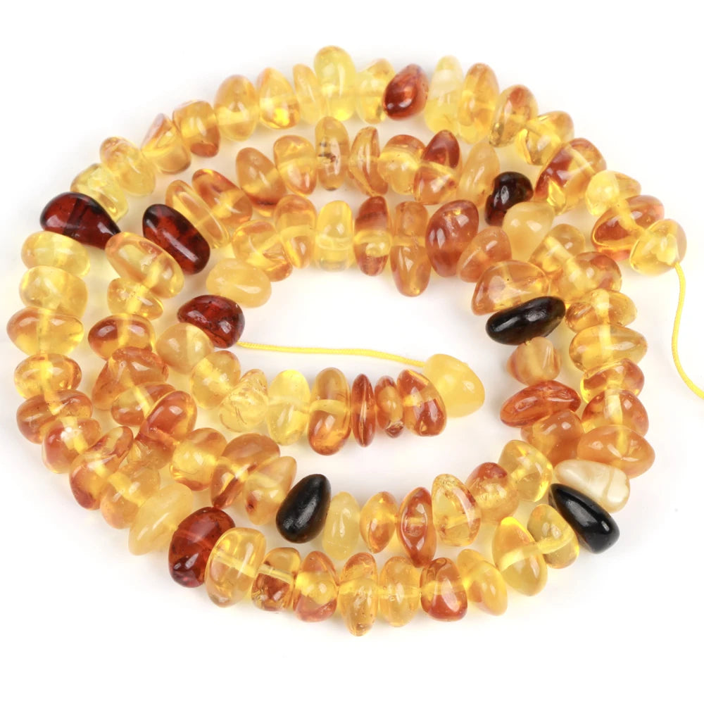 Natürliche Stein Bernstein Runde Unregelmäßige Chip Rohr Rondelle Platz Lose Perlen Für Schmuck Machen DIY Armband Zubehör 15"