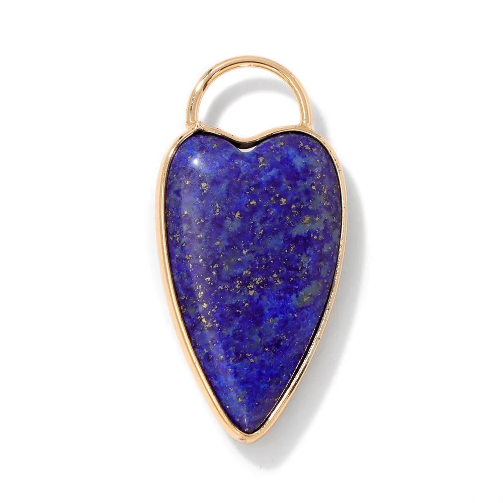1PC Lange Herz Anhänger Lapis Lazuli Amethysten Naturstein Charme Für Die Herstellung Von Halskette Armband Zubehör Anhänger 18*33mm