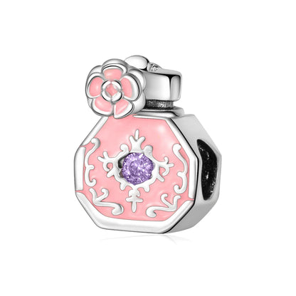 Charm-Anhänger aus 925er-Sterlingsilber mit Oktopusperlen und Stammbaum und Herz, passend für Schlangenarmband, Boutique-Halskette, rosa Anhänger, Geschenk