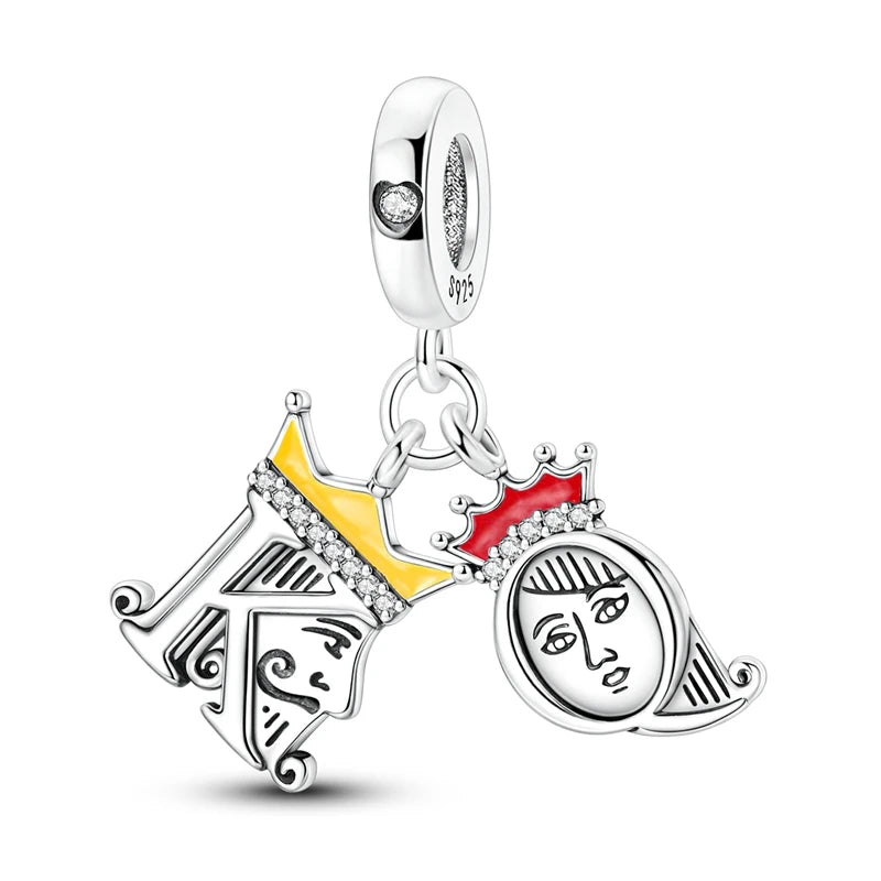 Geheimnisvoller Charm-Anhänger aus 925er-Sterlingsilber mit Hexen- und Tarotkarten-Spielkarten, passend für DIY-Armbänder, Halsketten, die als Glücksgeschenk wünscht