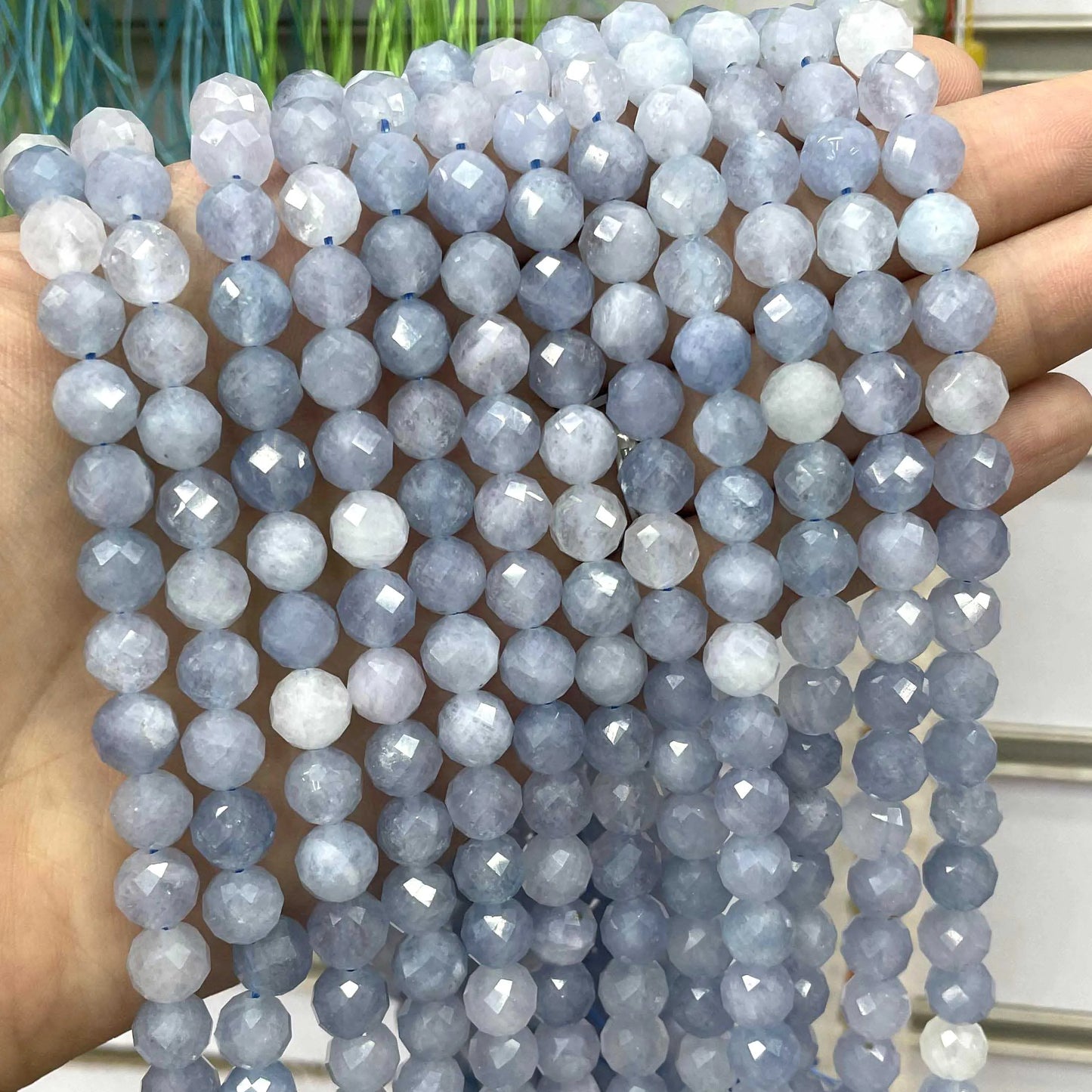 8MM Natürliche Stein Faceted Aquamarine Morganite Turmalin Apatit Runde Spacer Perlen Diy Für Schmuck Machen Zubehör