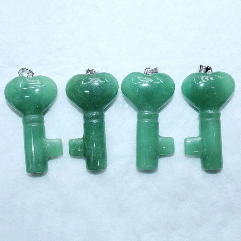 5PCS Naturstein Liebe Herz Schlüsselanhänger Anhänger Kristall Energie Stein Amethyst Rosenquarz Anhänger für DIY Damen Dekoratives Geschenk