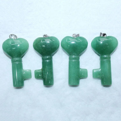 5PCS Naturstein Liebe Herz Schlüsselanhänger Anhänger Kristall Energie Stein Amethyst Rosenquarz Anhänger für DIY Damen Dekoratives Geschenk
