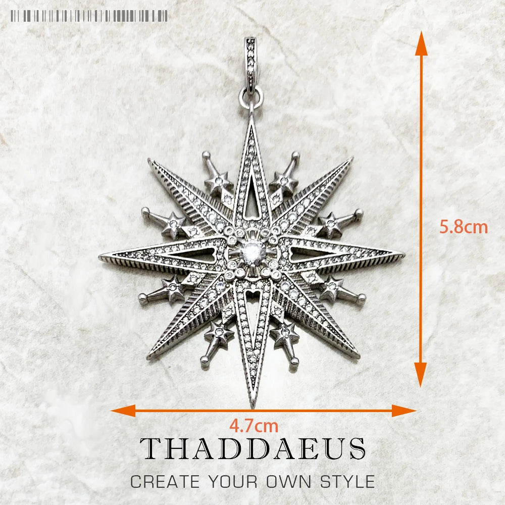 Anhänger Sun Star CZ Pave Sommer Winter Neu 925 Sterling Silber Edlen Schmuck Europa Stil Accessoires Geschenk für Männer Frau