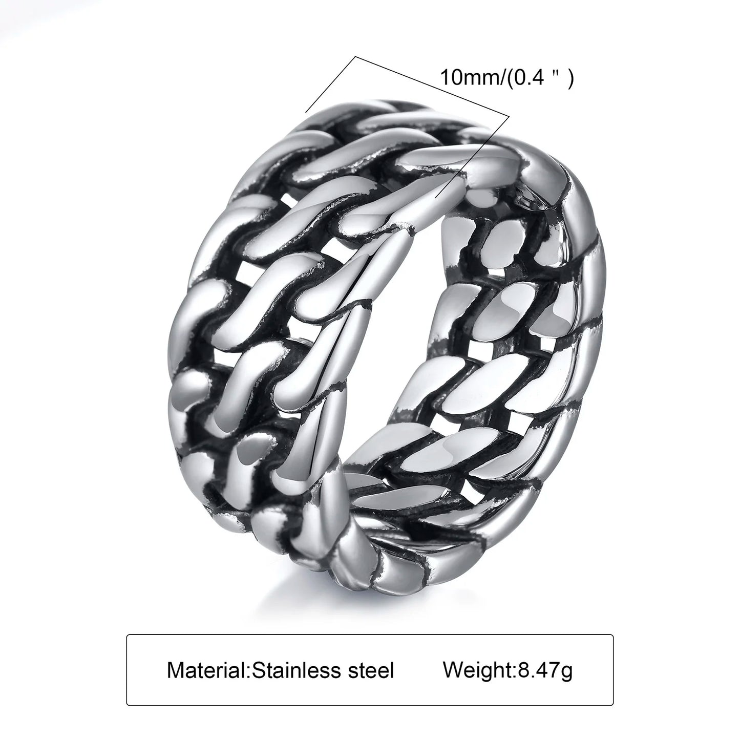 Coole Punk-Vintage-Natursteinringe für Männer, geometrische Siegelringe aus Edelstahl, stilvoller Retro-Ethno-Fingerschmuck als Geschenk