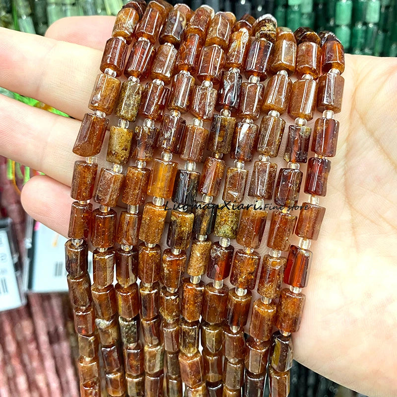 8x12mm Naturstein Grüner Malachit Unregelmäßiger Zylinder Lose Distanzperlen für Schmuckherstellung Diy Armband Charms Zubehör