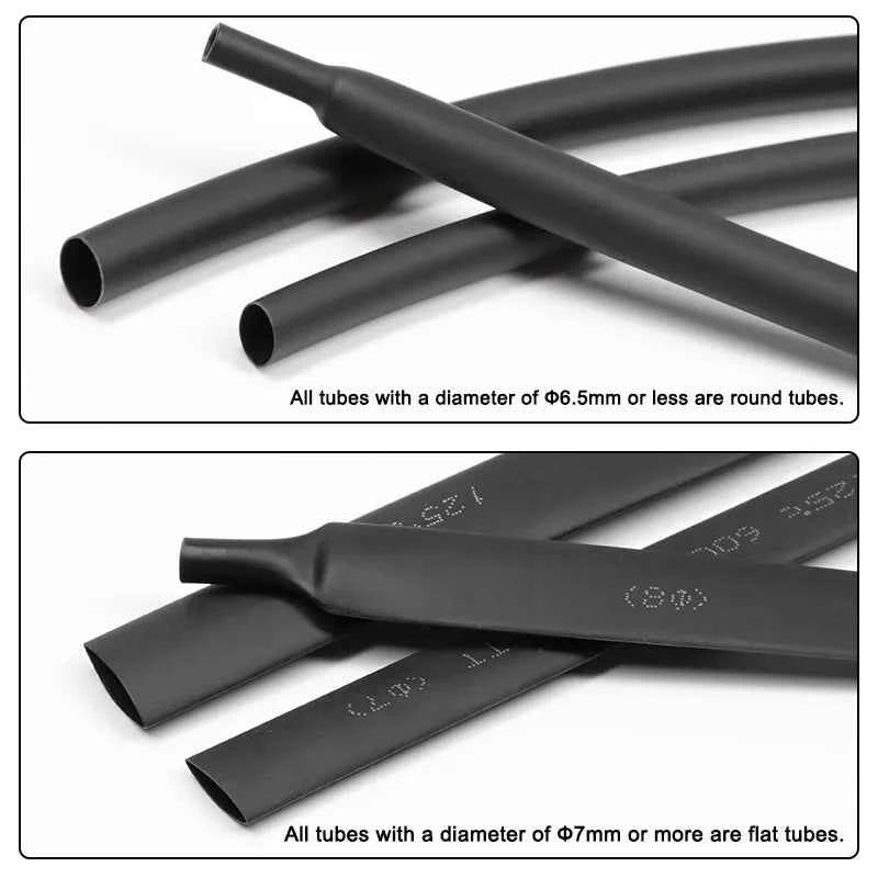 1/2/5M Schwarzer 2:1 Schrumpfschlauch Durchmesser 0,6mm~120mm Kabelreparatur-Schutz Polyolefin Isolierter Schrumpfbarer Kabelmantel