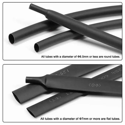 1/2/5M Schwarzer 2:1 Schrumpfschlauch Durchmesser 0,6mm~120mm Kabelreparatur-Schutz Polyolefin Isolierter Schrumpfbarer Kabelmantel