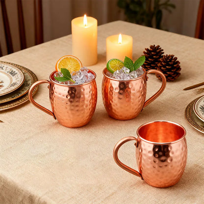 100% Kupfer Moscow Mule Becher Langlebige Kupferfarbene Bierkrüge 350ml Kaffeebecher Milchbecher Reiner Kupfer Barbecher Trinkgefäß