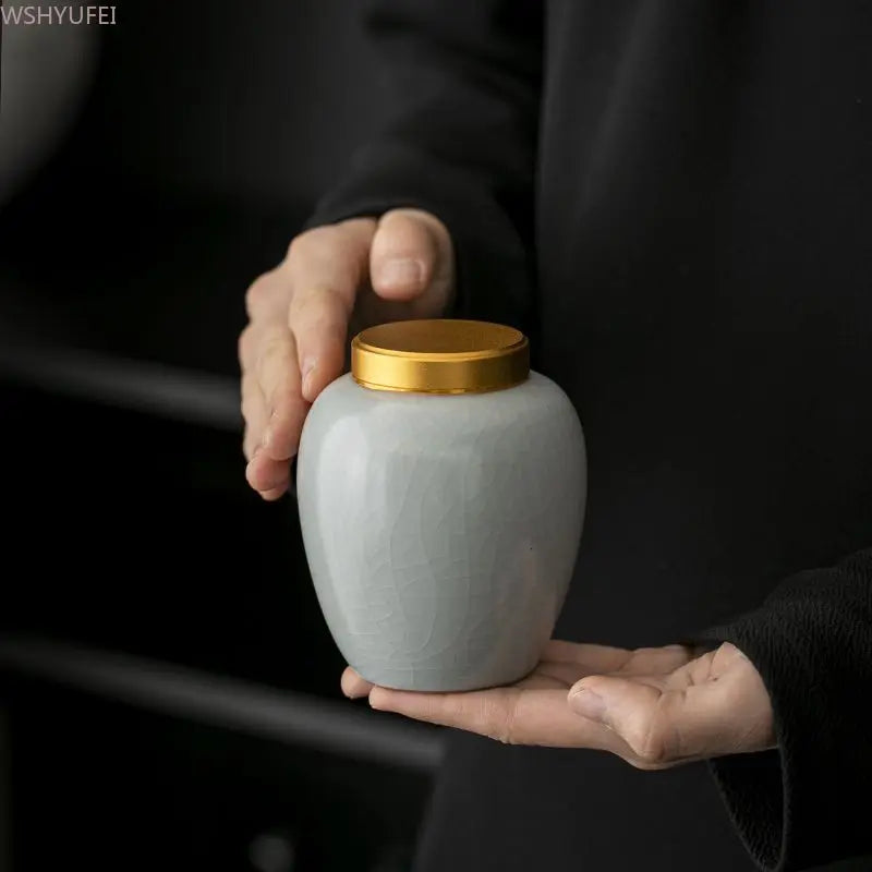 1 PC Ceramic Ruyao Cremation Urns Handmade Cremation Urn for Human or Pet Ashes Cats Dogs Animals Reptiles Pet Memorial