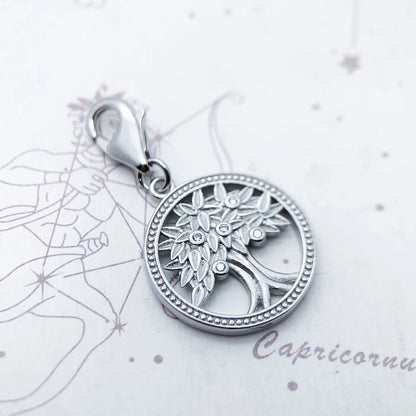 Baum des Lebens Runde Anhänger Charme Frühling 925 Sterling Silber Elegante Frauen Mädchen Schmuck Geschenke Dropshipping