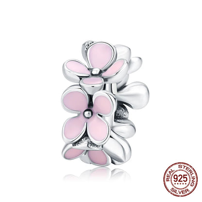 WOSTU 925 Sterling Silber Tier Cat Charm Anhänger Herz Familie Marienkäfer Bee Perlen Fit Original Armband DIY Schmuck Für Frauen