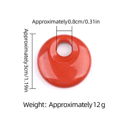 Gelbes Tigerauge, 30 mm, Donut-Edelstein-Charms für die Herstellung von Schmuck, 8 mm Loch, Polieren, runder Glücksmünzenschutz, Sicherheit, Heilung