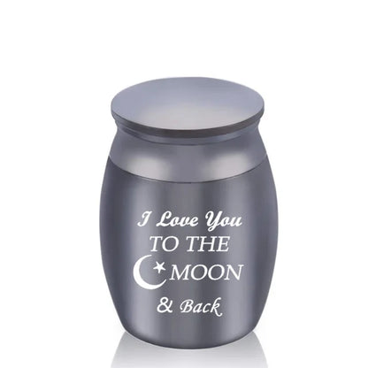 Cute Rabbit and Moon Cremation Keepsake Urns for Human Ashes of Pet Mini Small Funeral Casket Titanium Stainless Steel Angel Memorial Jar
