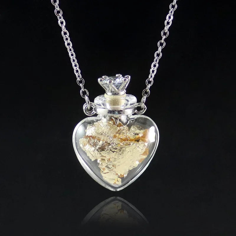 Mode Glas Parfüm Ätherisches Öl Flasche Anhänger DIY frauen Parfüm Wunsch Knochen Asche Lanugo Duft Enhancer Halskette
