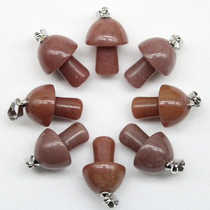15 stücke Natürliche Stein Anhänger Quarz Kristall Amethyst Achate Aventurin Pilz Stein Anhänger für DIY Machen Zubehör
