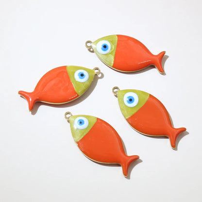 10 Stück 25x11mm Edelstahl Emaille Fisch Charms Anhänger niedlich DIY Schmuck Herstellung Zubehör für Halsketten Ohrringe Armbänder