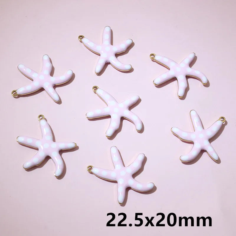 10 Stück 2 Größen Edelstahl Seestern Charms Anhänger Emaille DIY Schmuck Herstellung Zubehör Zubehör Zubehör Armband Halskette Ohrringe