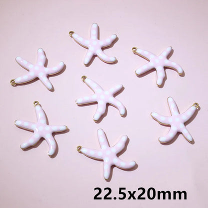 10 Stück 2 Größen Edelstahl Seestern Charms Anhänger Emaille DIY Schmuck Herstellung Zubehör Zubehör Zubehör Armband Halskette Ohrringe