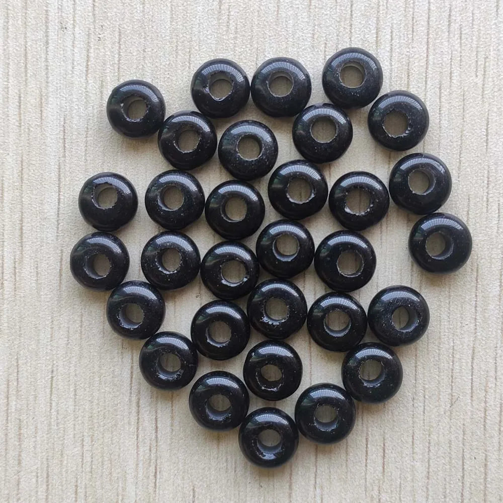 Mode gute Qualität Naturstein Mix runde Charms großes Loch Charms Perlen 10mm für Schmuckherstellung 50 Stück Großhandel kostenloser Versand