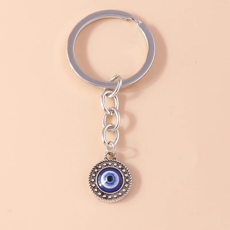 Retro Truthahn Glück bösen Blick Schlüssel bund Edelstein Kristall Schlüssel ring Anhänger für Auto Schlüssel halter Handtasche Dekor DIY Schmuck Geschenke