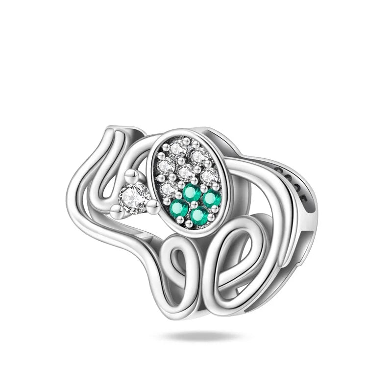 Heißer Verkauf 925er Sterlingsilber, bunter und funkelnder Elefant, baumelnder Charm für Armband, schöner Schmuck, Accessoires, Geschenke