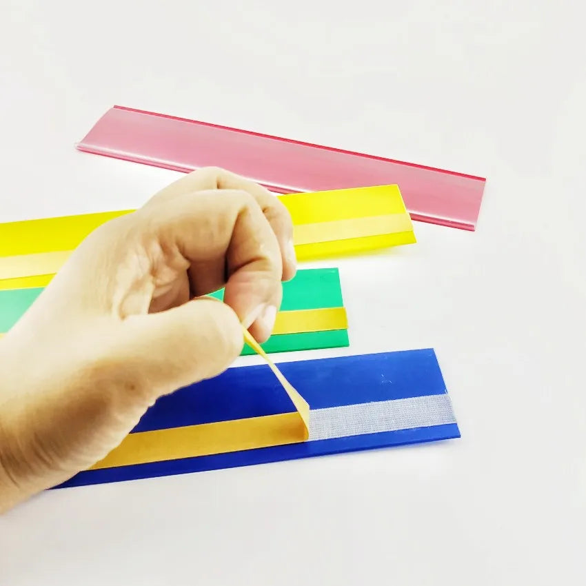 H4cm Lange Kunststoff-PVC-Regal-Datenstreifen, Preiskartenhalter, Klebeband, Warenbeschriftungsschild, Etikettenanzeige, 1 Packung