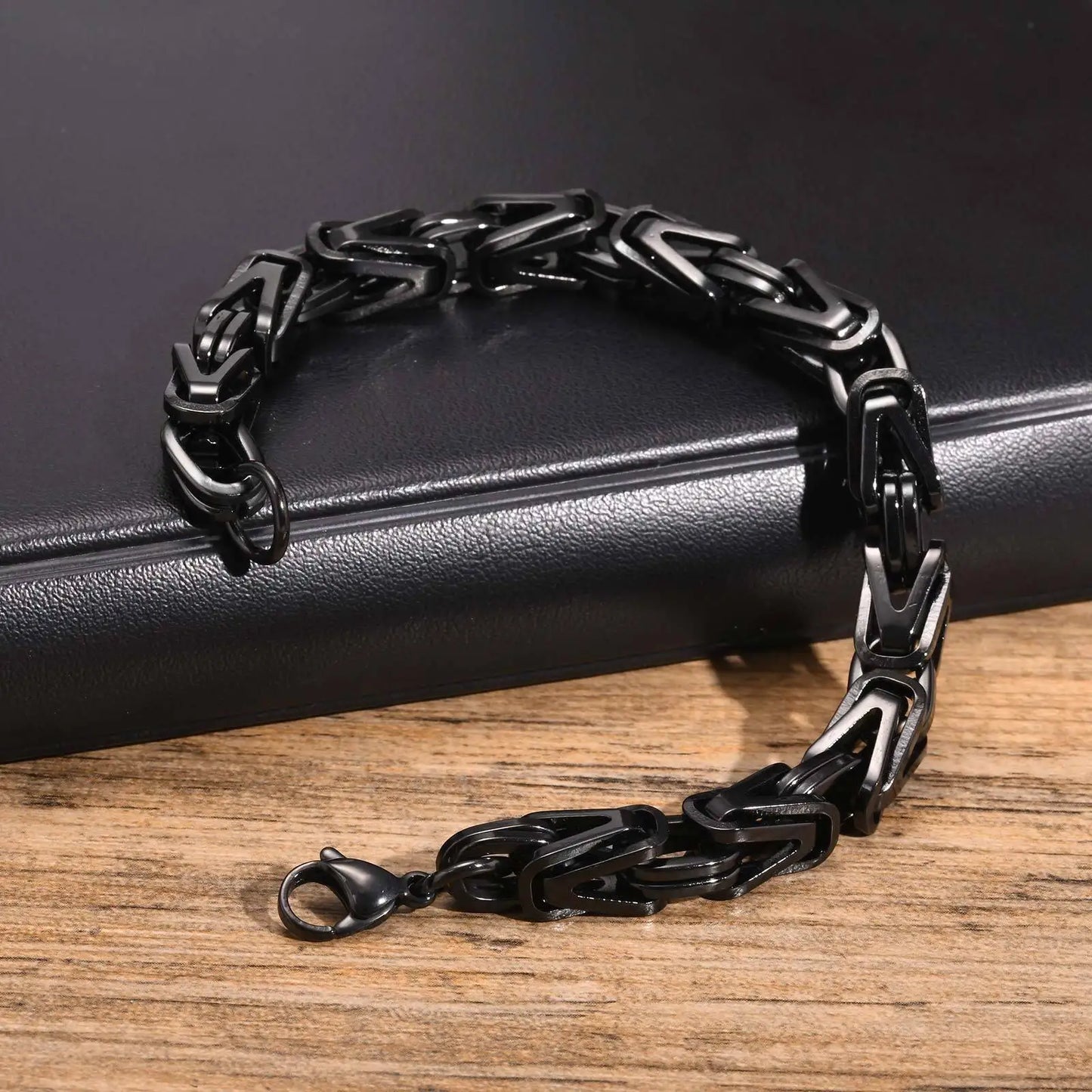 Klobige byzantinische Kettenarmbänder für Männer und Jungen, V-förmiges Edelstahl-Kettenglied-Armband, Vintage-Schmuck, Accessoires, Herrengeschenke
