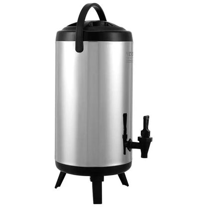 Heiß- und Kaltgetränkespender, Edelstahl-Heiß- und Kaltwasserbrunnen, großer Servierspender mit Zapfhahn. Tragbarer Isolierkrug für Kaffee, Wasser, Saft für Cafés, Bars