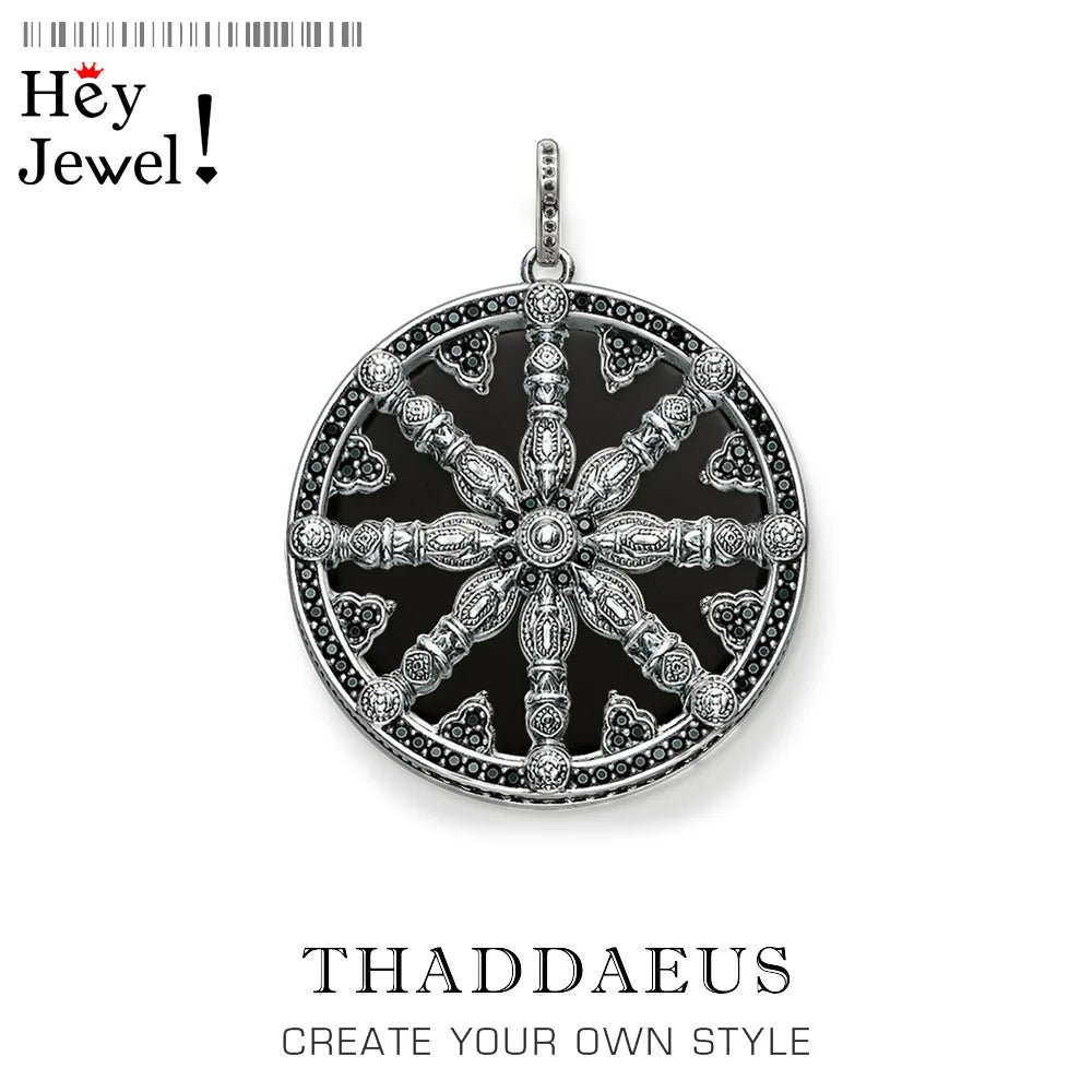 Anhänger Splenic Root Herz Third-Eye Throat Chakra Lotus Karma Wheel, brandneuer Vintage-Schmuck Bijoux Geschenk für Frau Mädchen Männer