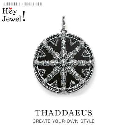 Anhänger Splenic Root Herz Third-Eye Throat Chakra Lotus Karma Wheel, brandneuer Vintage-Schmuck Bijoux Geschenk für Frau Mädchen Männer