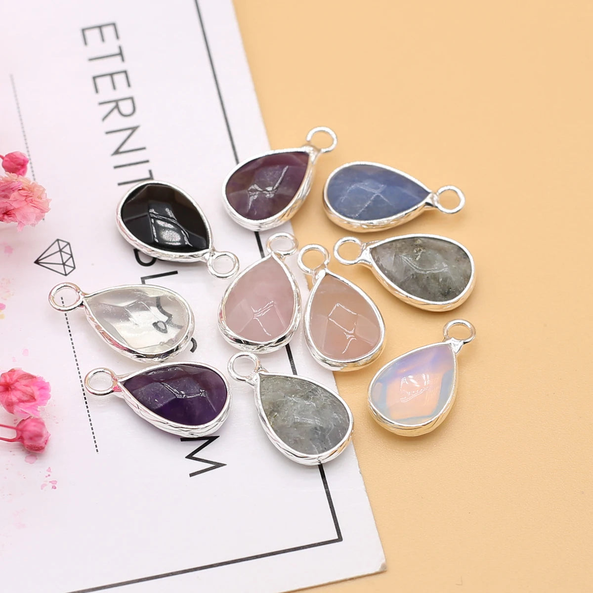 5 teile/los Natürliche Achate Anhänger Abschnitt Mix Bunte Stein Anhänger Charms für Frauen Männer, Die DIY Schmuck Halskette Zubehör