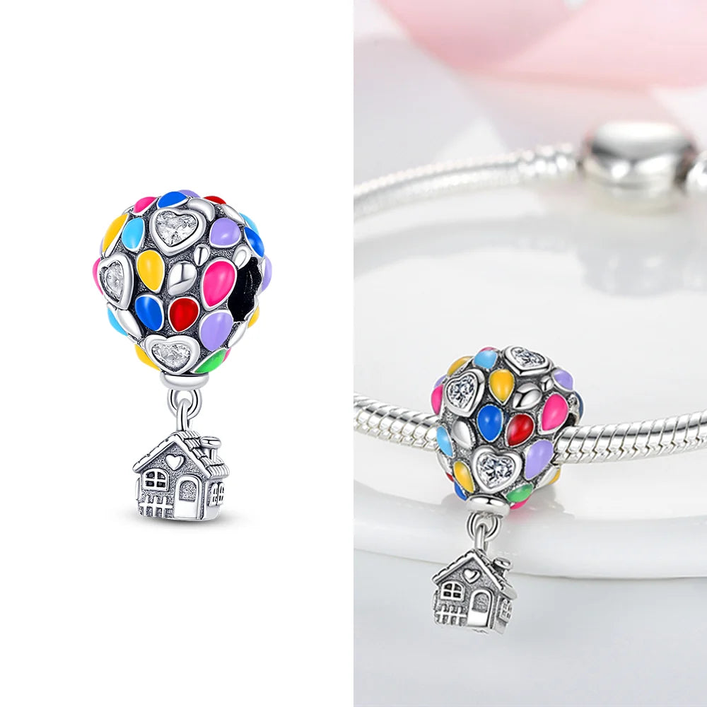 Neue Charms-Perle aus 925er-Sterlingsilber, rosa Schmetterling, leuchtende Glühwürmchen, baumelnd, passend für Armreifen, Halskette, DIY-Schmuck, Frauen-Geschenk