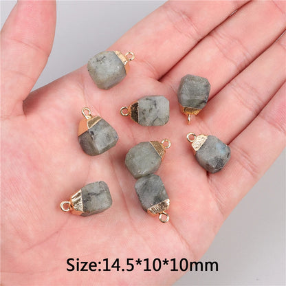 5 stücke Natürlichen Rauhen Stein Anhänger Unregelmäßige Form Healing Amethysten Labradorit Agat Quarz Anhänger Für DIY Handgemachte Halskette