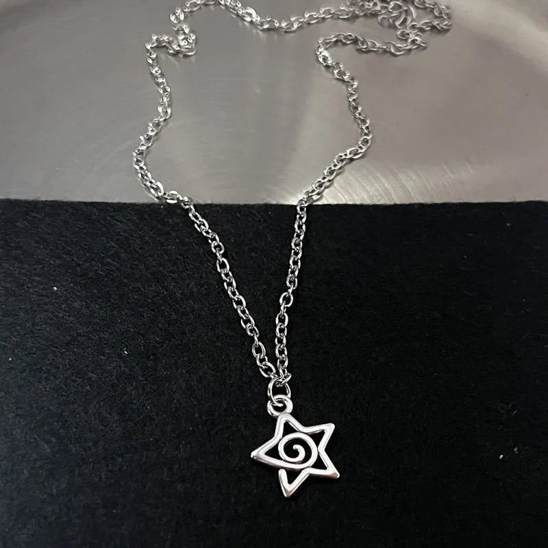 Y2K Flail Feuer Herz Zähne Anhänger Halskette für Frauen Männer Charm Halskette Grunge Punk Modeschmuck ﻿
