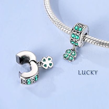 Neu im 925er-Sterlingsilber, grüne Charms, Perlen, Frosch, Kleeblatt, Schildkröte, Anhänger, Schmuck, passend für Original-925-Armbänder für Frauen, DIY-Geschenk