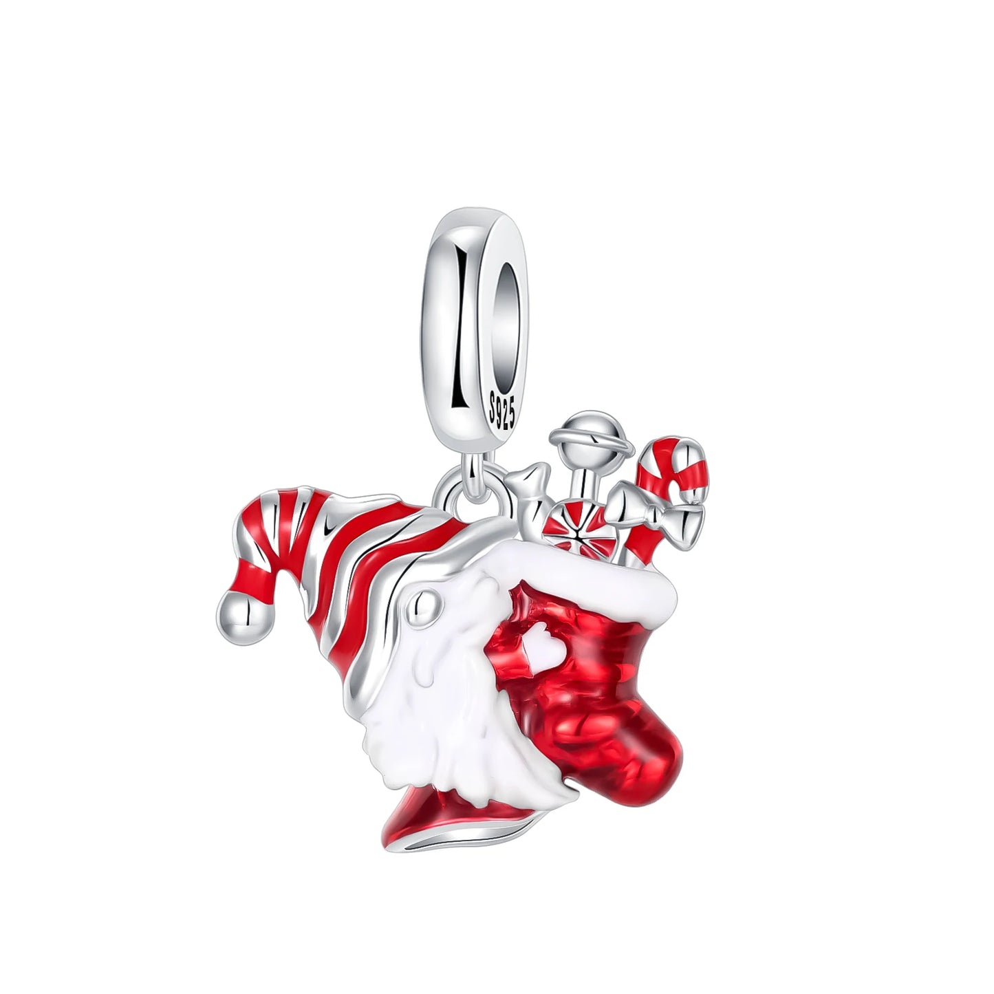 Herz- und Orgel-Charm, 925er-Sterlingsilber, roter Rosenschädel, baumelnder Anhänger, dunkle ästhetische Passform, Armreif, Halskette, DIY-Schmuck